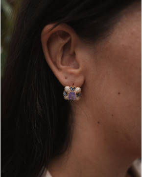 Brincos Quadrados Violeta