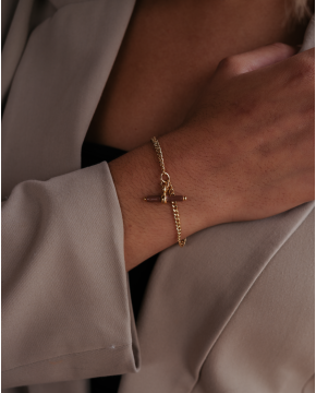 Pulseira Prata Dourada Com...