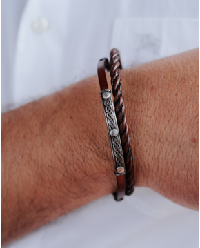 Pulseira Aço Com Corda