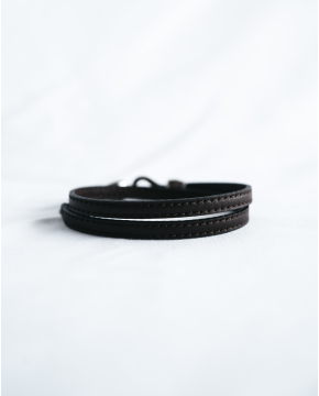 Pulseira em Aço C/ Couro...