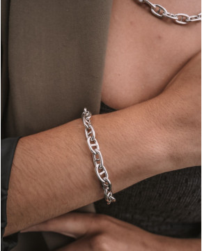 Pulseira De Prata Com Elos