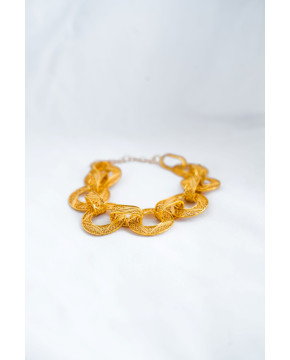 Pulseira Prata Dourada Em...